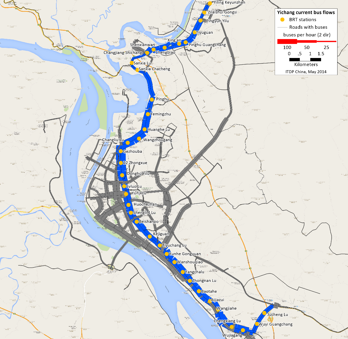 Fig. 4.3 Software packages can be used to help model demand and can produce visual representations such as the above example from Yichang, China.