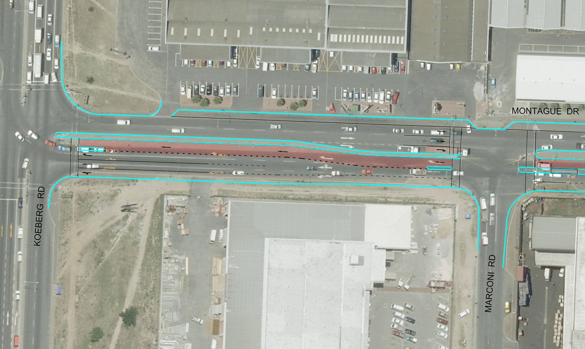 Fig. 22.47 A section of median queue-jump lane in Cape Town, South Africa.