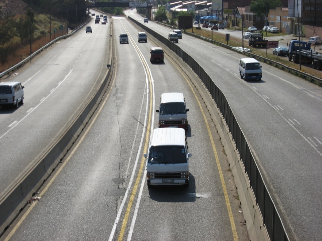 Fig. 4.10 The high flow rate of minibuses along the Soweto Highway in Johannesburg, South Africa, requires an organized counting strategy to get an accurate estimate of vehicles and occupancy levels. Image