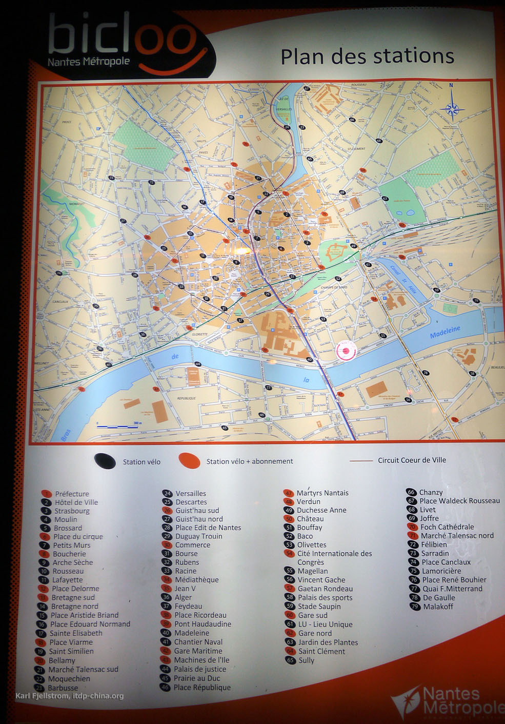 Fig. 31.39 Map of bicycle parking stations in Nantes, France.
